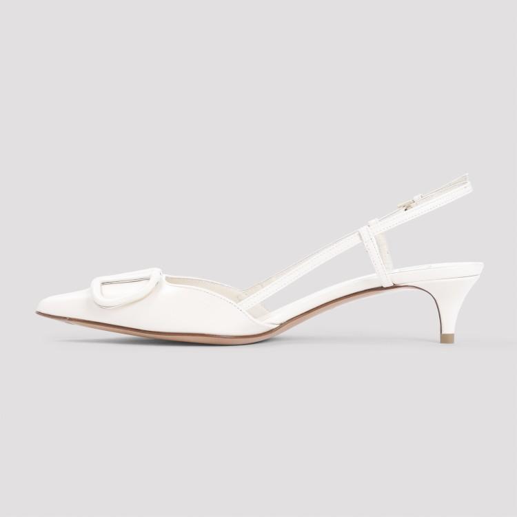 Light Ivory White Leather Slingback Product Image