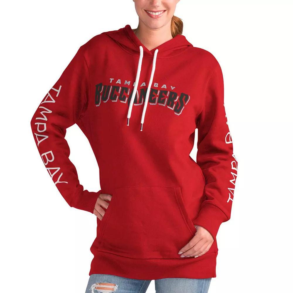 Women's G-III 4Her by Carl Banks Red Tampa Bay Buccaneers Extra Inning Pullover Hoodie,  Product Image