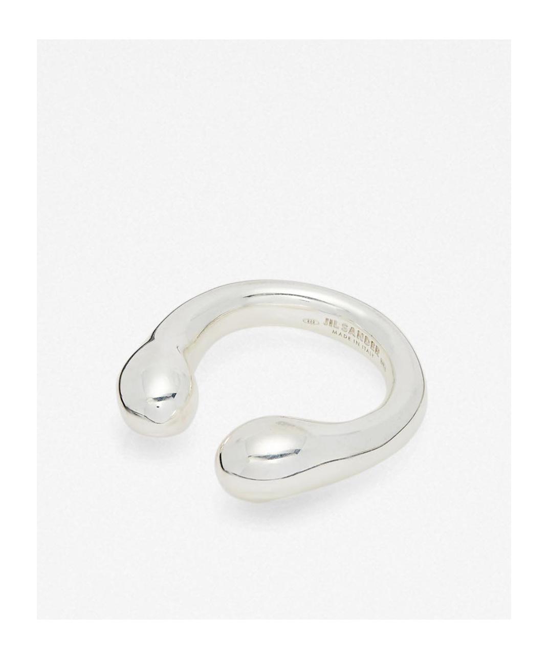 JIL SANDER Logo Ring In White Product Image