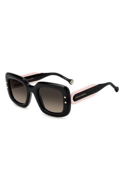 CAROLINA HERRERA 49mm Small Gradient Rectangular Sunglasses In Black Product Image