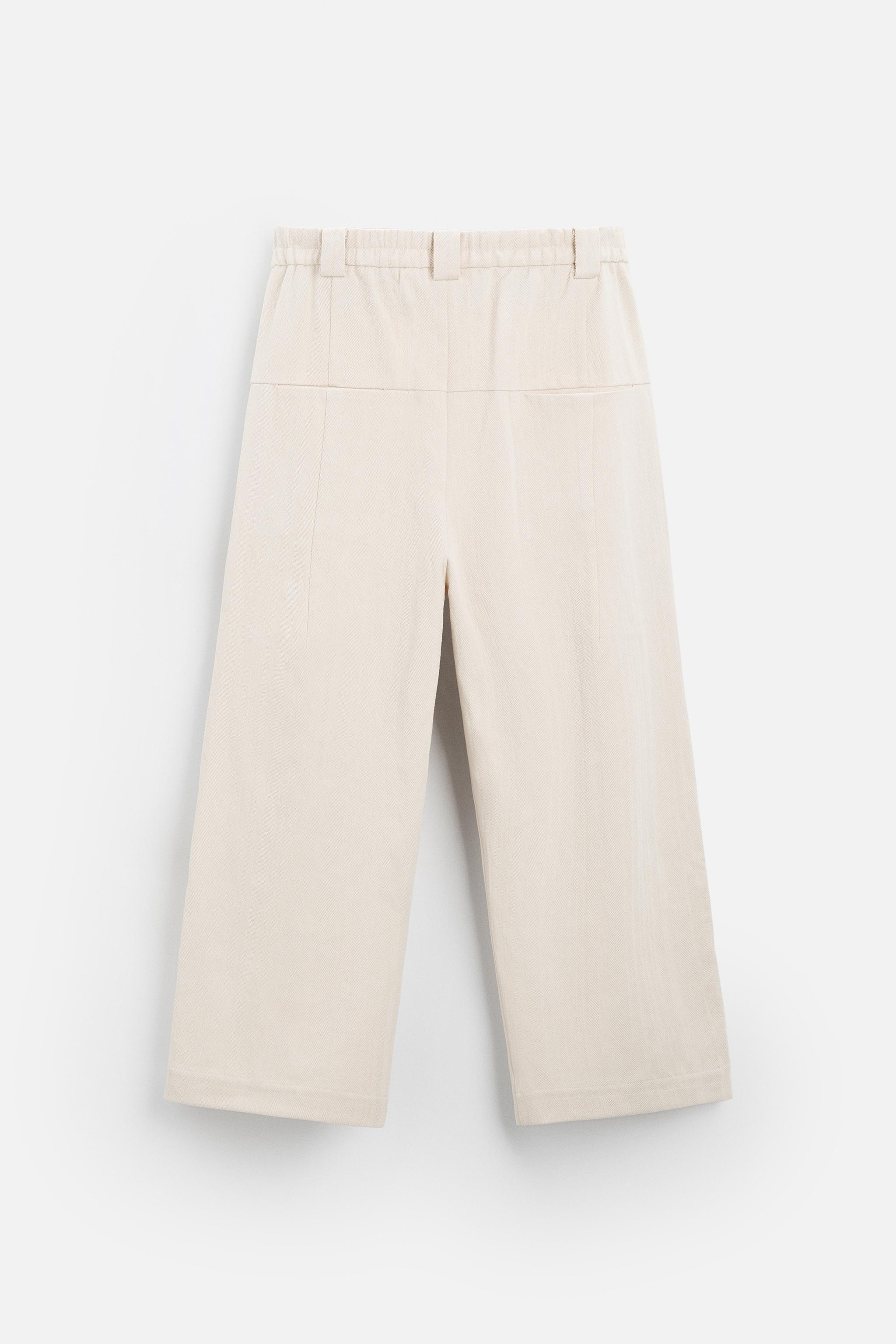 HERRINGBONE WIDE FIT PANTS Product Image