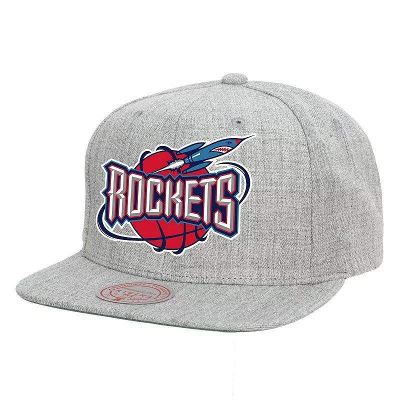 Mens Mitchell & Ness Heather Gray Houston Rockets Hardwood Classics 2.0 Snapback Hat Product Image