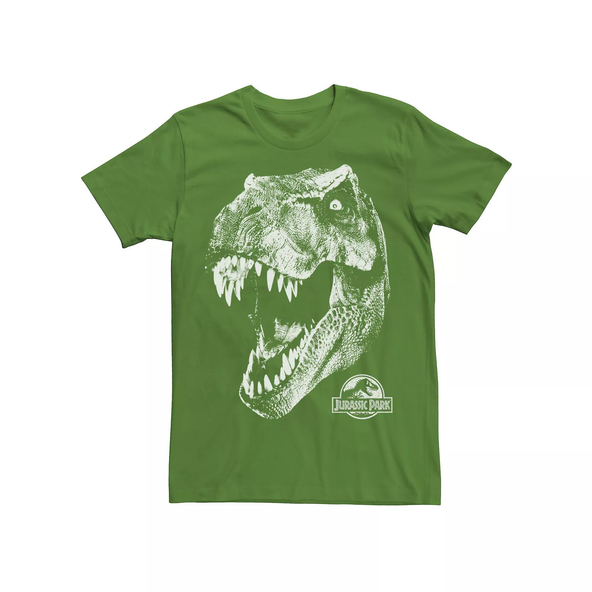 Men's Jurassic Park T-Rex White Head Roaring Tee,  Product Image