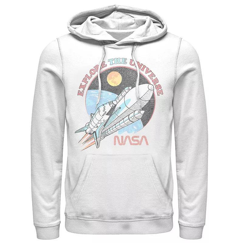 Men's NASA Explore The Universe Circle Portrait Hoodie, Size: Medium, White Product Image