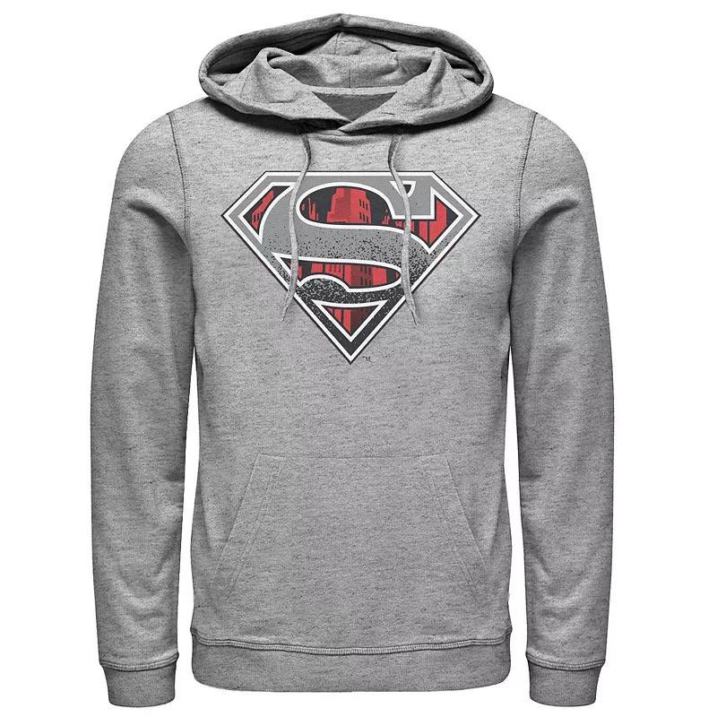 Mens DC Comics Superman Skyline Chest Logo Hoodie Product Image