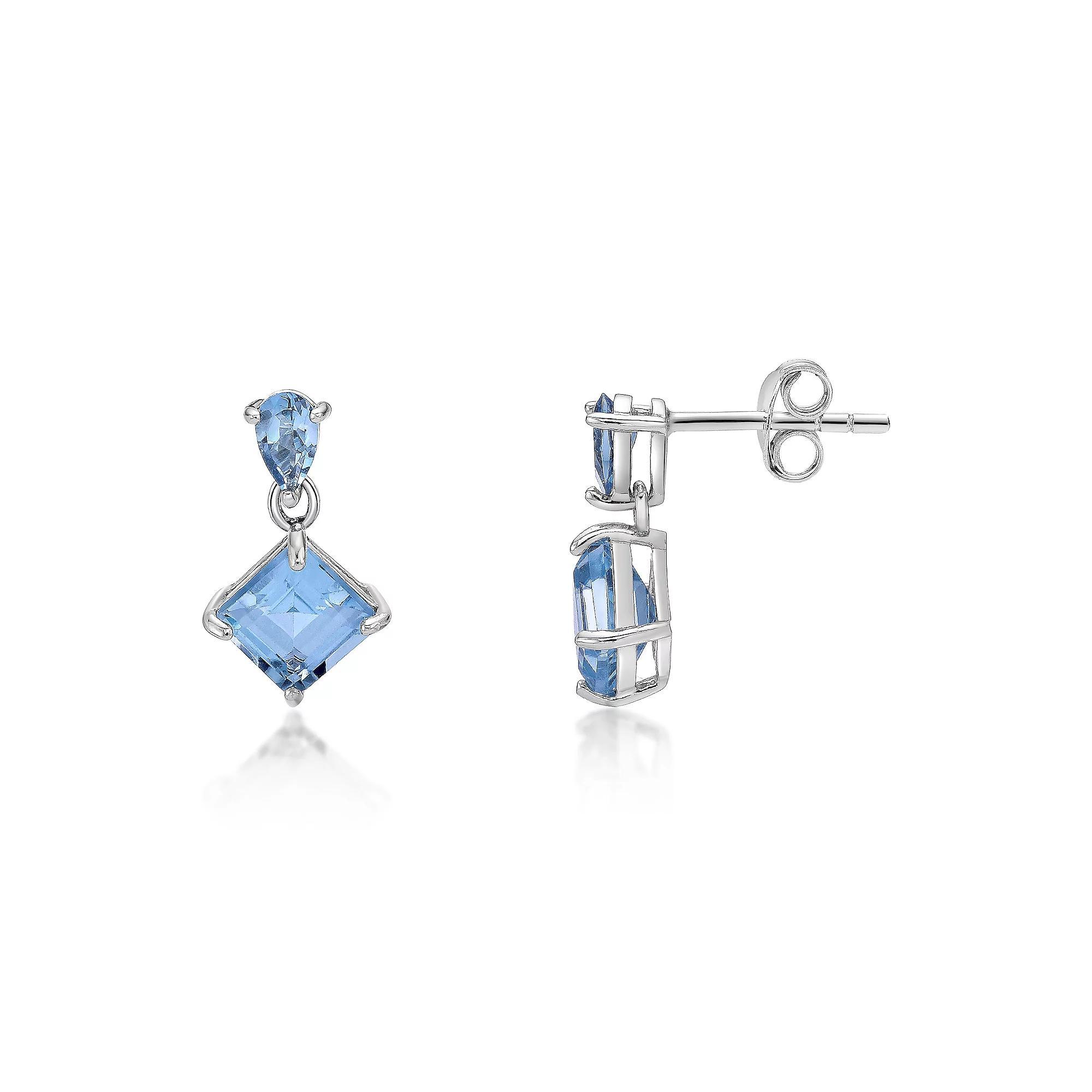 Gemminded Sterling Silver ISQA Blue Topaz Earrings, Women's Product Image