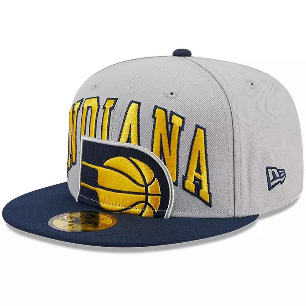 Men's New Era Gray/Navy Indiana Pacers Tip-Off Two-Tone 59FIFTY Fitted Hat, Size: 6 7/8, Grey Product Image