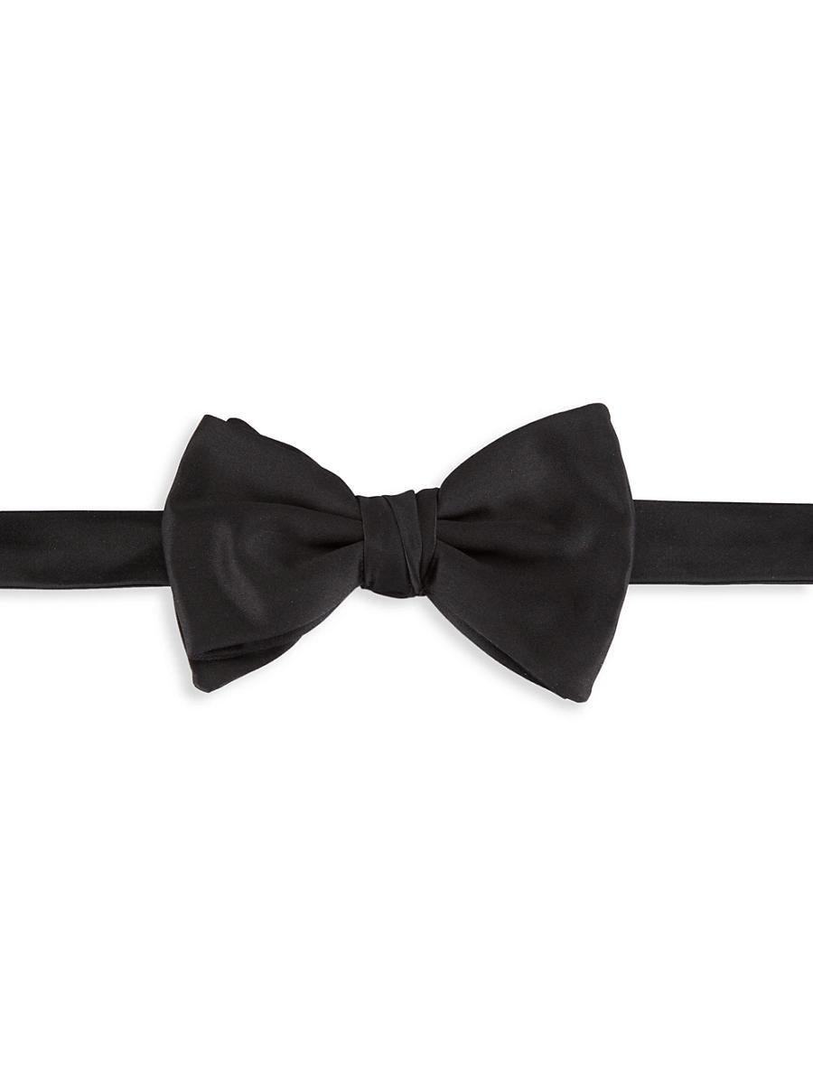 Mens Solid Silk Pre-Tied Bow Tie Product Image