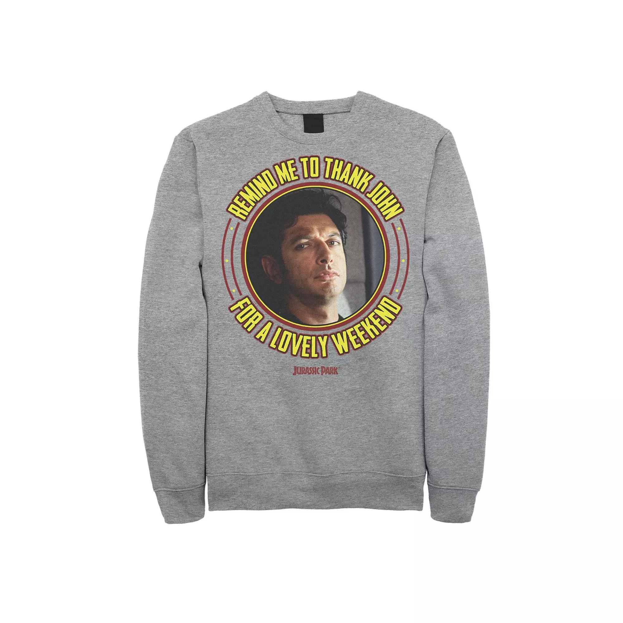 Men's Jurassic Park Remind Me To Thank John Pullover Sweatshirt,  Product Image