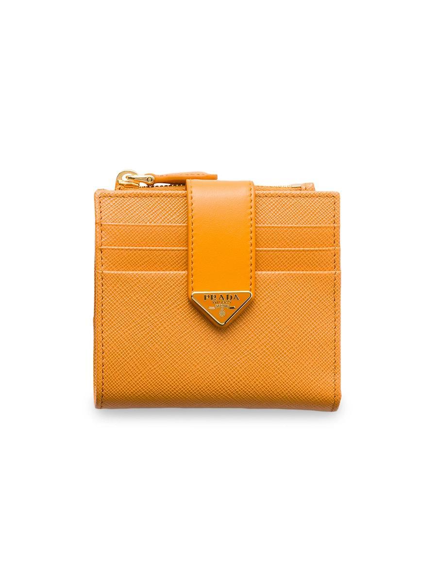 Womens Small Saffiano and Smooth Leather Wallet Product Image