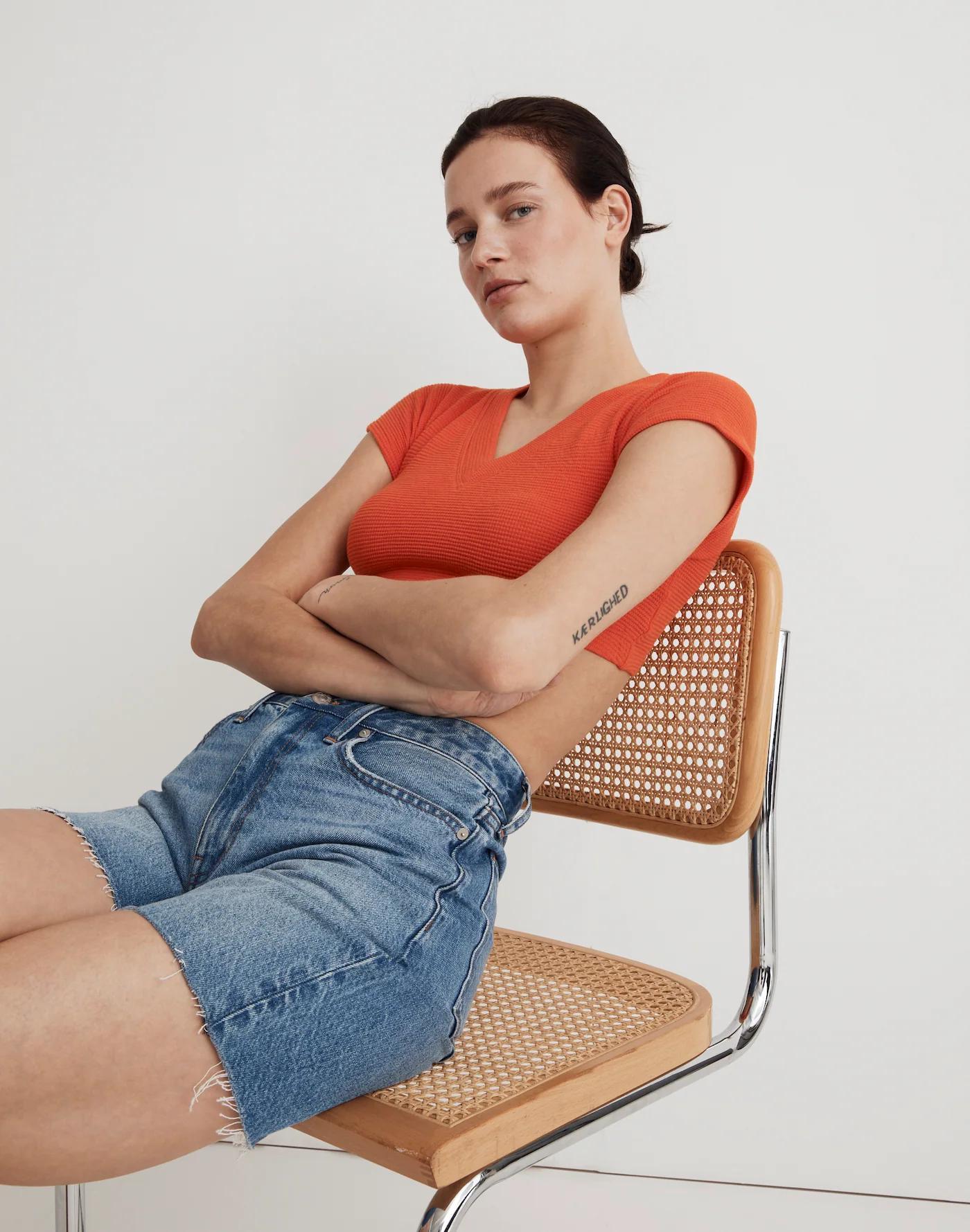 V-Neck Crop Tee Product Image