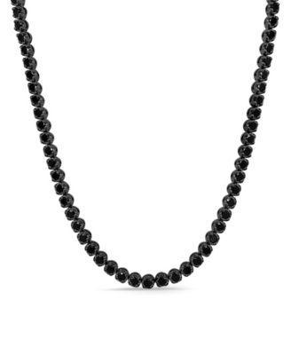 Mens Black Diamond 24 Statement Necklace (12 ct. t.w.) Rhodium-Plated Sterling Silver - Black Product Image