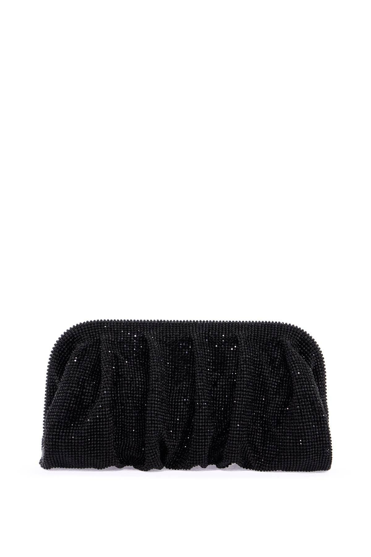 BENEDETTA BRUZZICHES Elegant Large Black Rhinestone Evening Bag For Ceremony Product Image