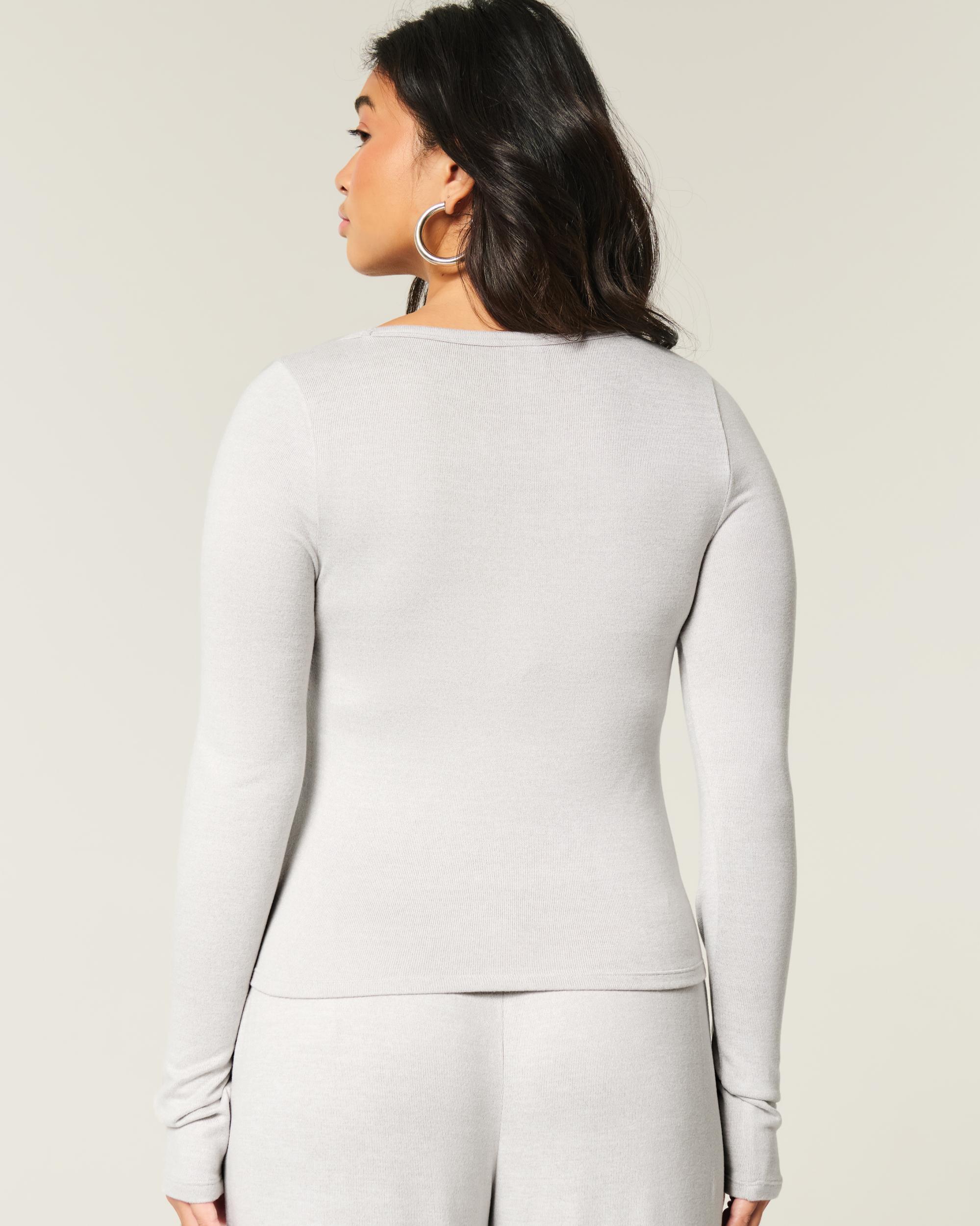 Cozy Long-Sleeve Scoop Top Product Image