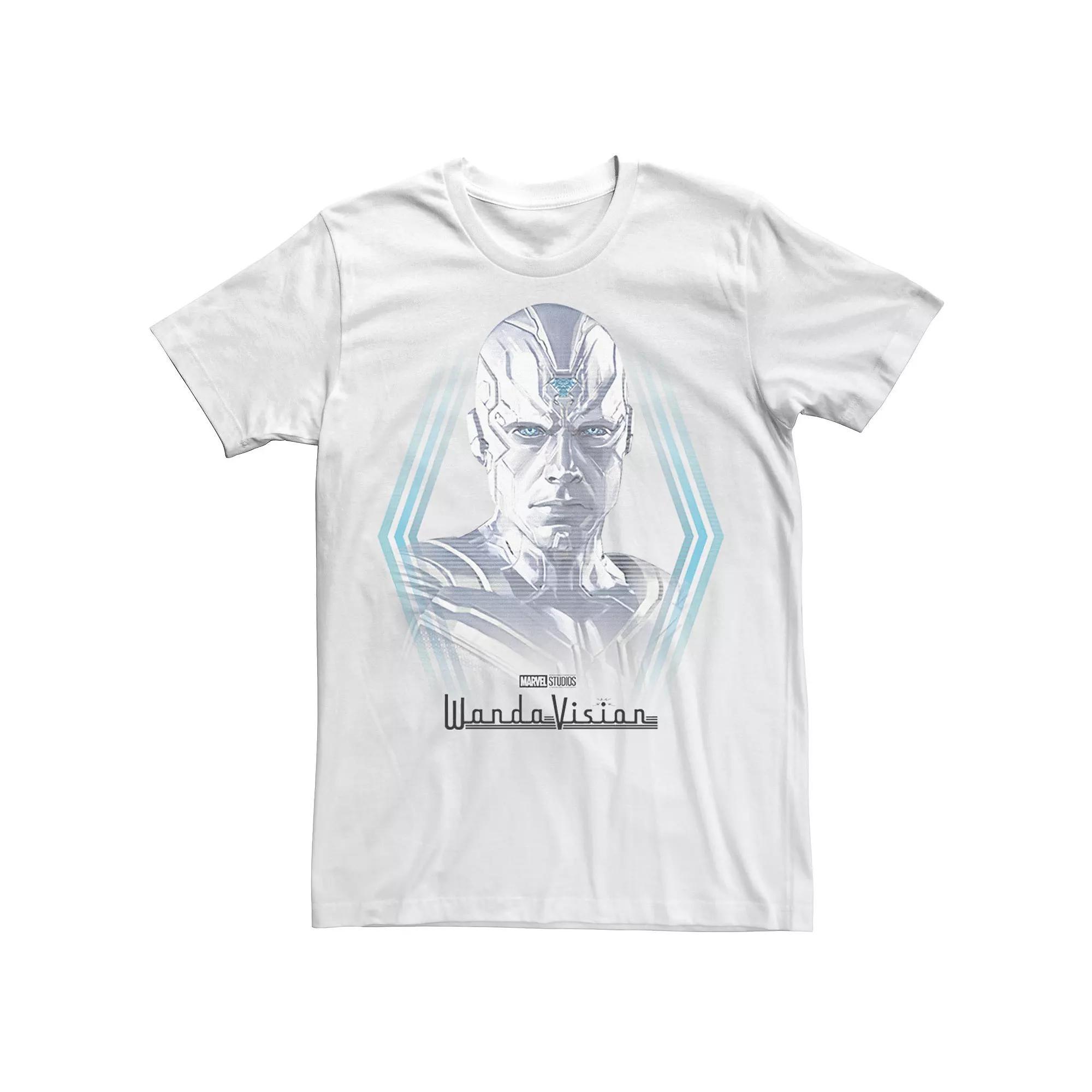 Men's Marvel WandaVision Vision White Appearance Portrait Tee,  Product Image