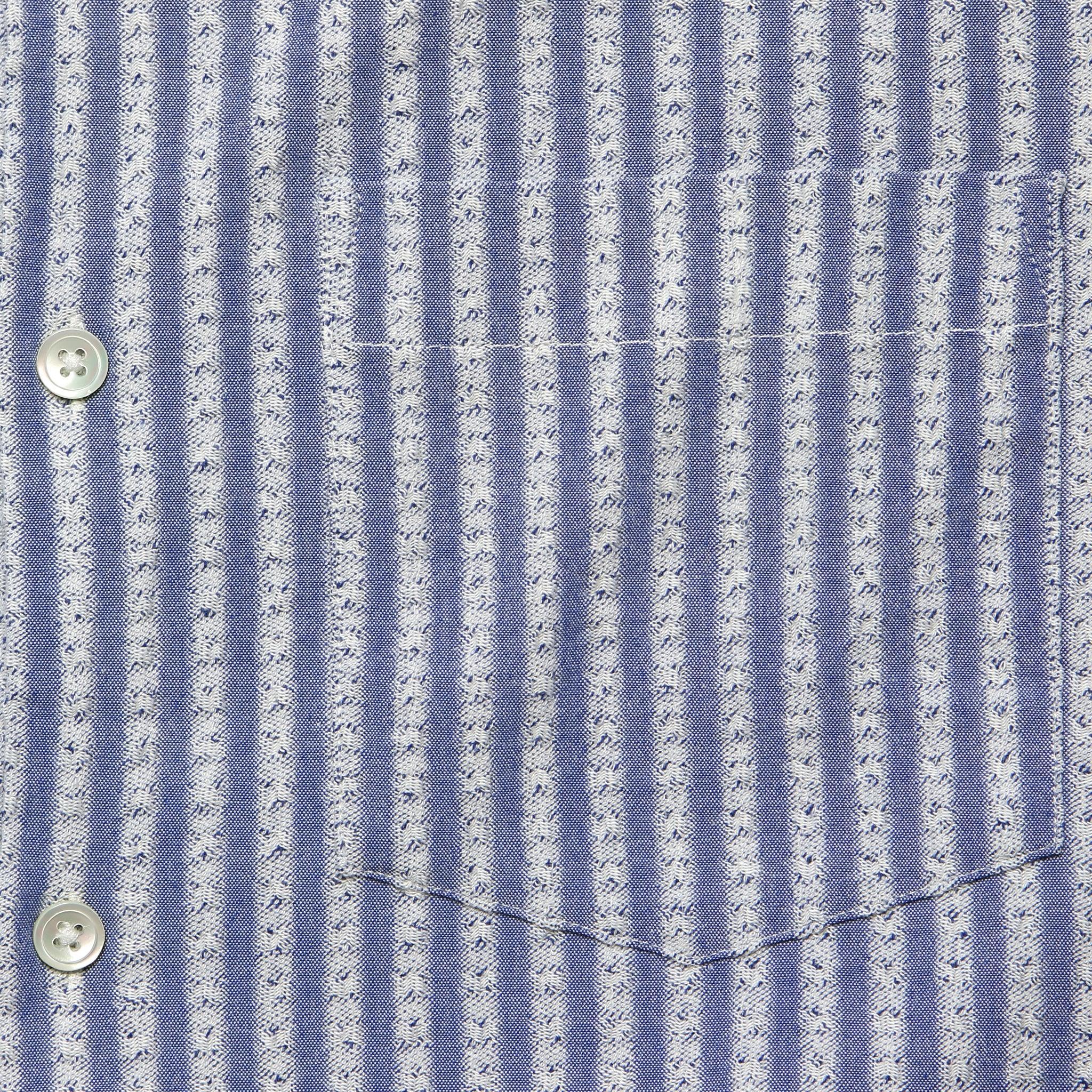Striped Jacquard Camp Shirt - Blue Product Image