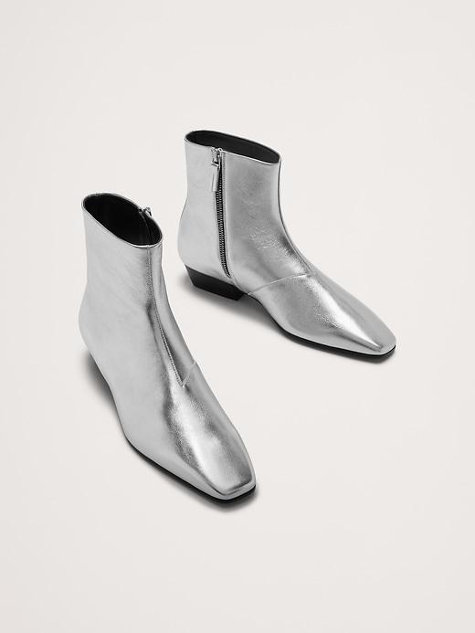 Italian Metallic-Leather Ankle Boot Product Image