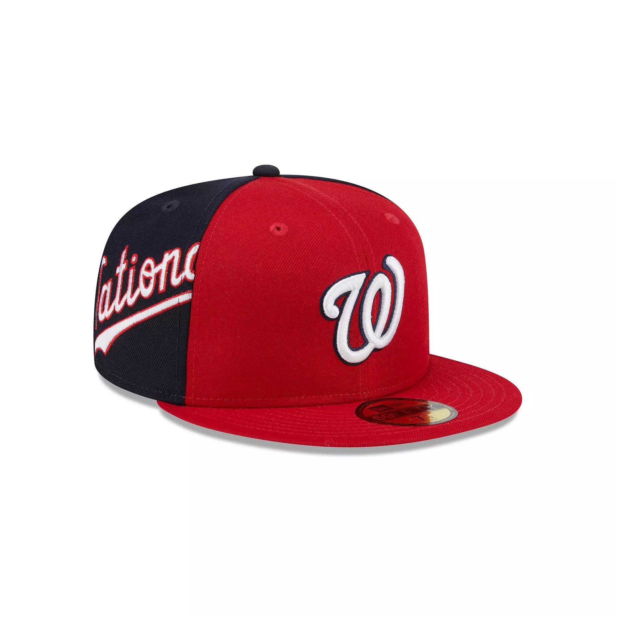 Men's New Era Red/Navy Washington Nationals Gameday Sideswipe 59FIFTY Fitted Hat, Size: 7 5/8 Product Image