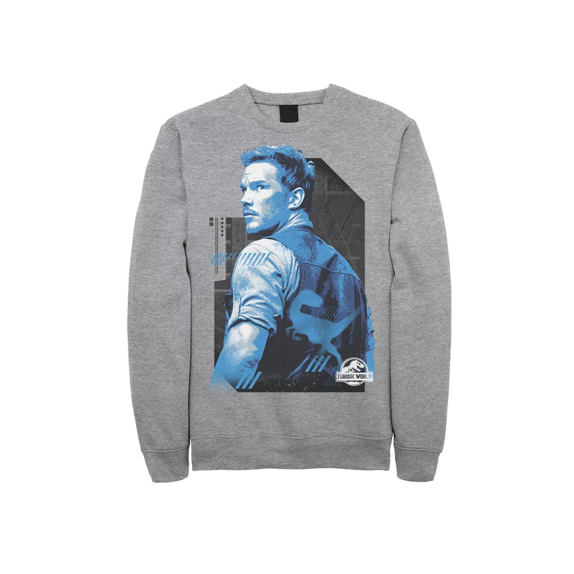 Men's Jurassic World Owen Blue Tone Portrait Sweatshirt,  Product Image