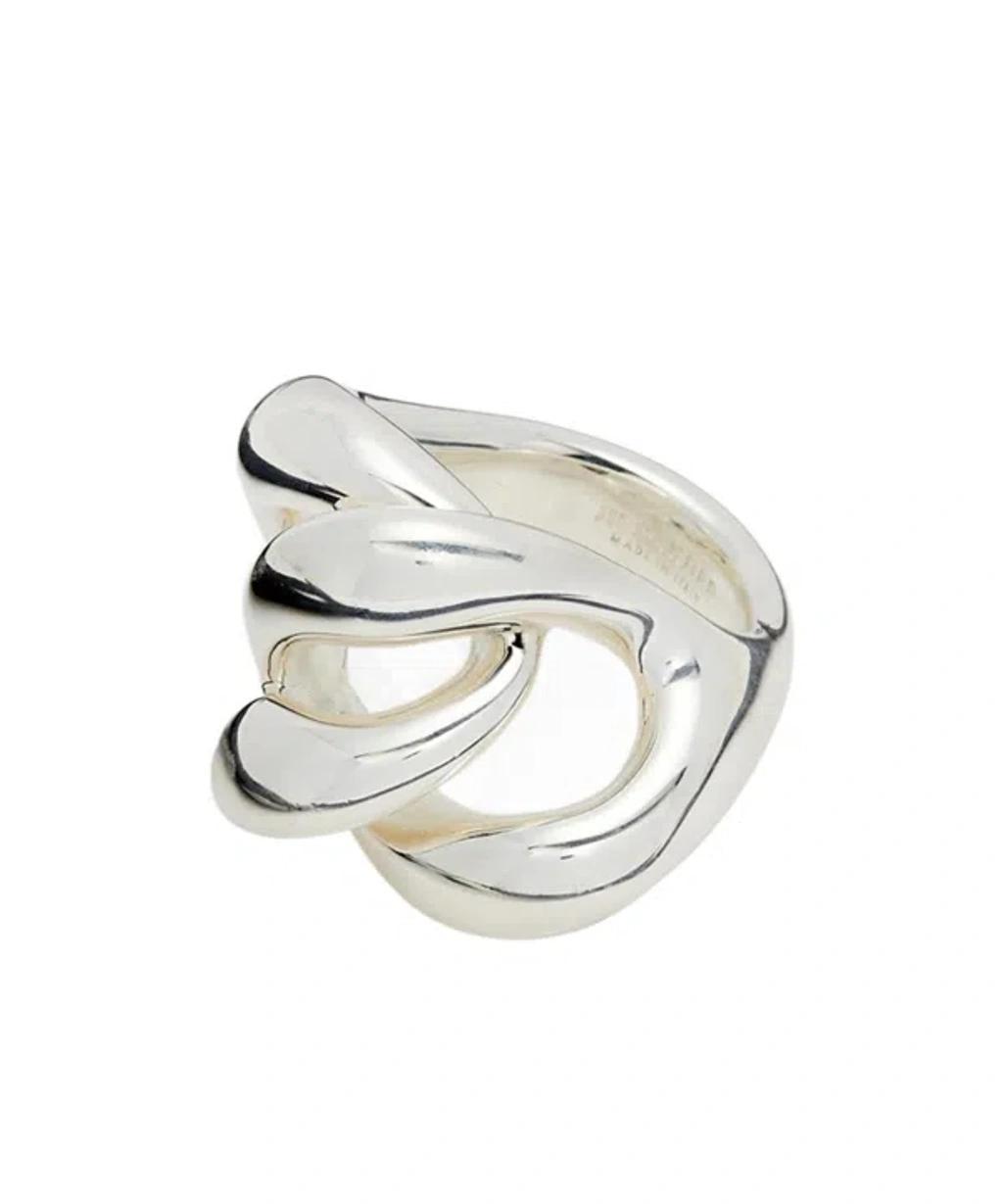 JIL SANDER Logo Ring In White Product Image