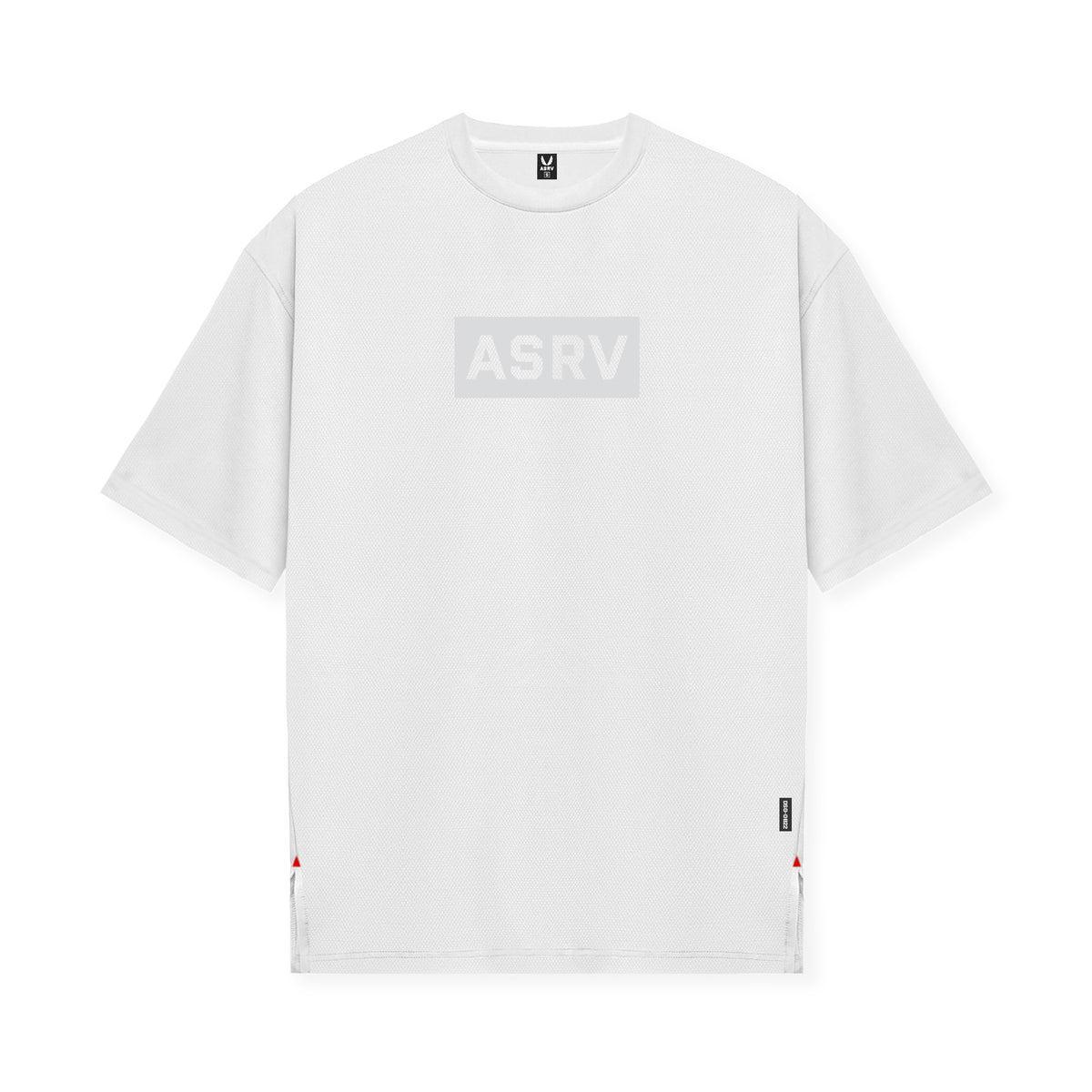 0822. AeroSilver® Oversized Tee - White "Box Logo" Product Image