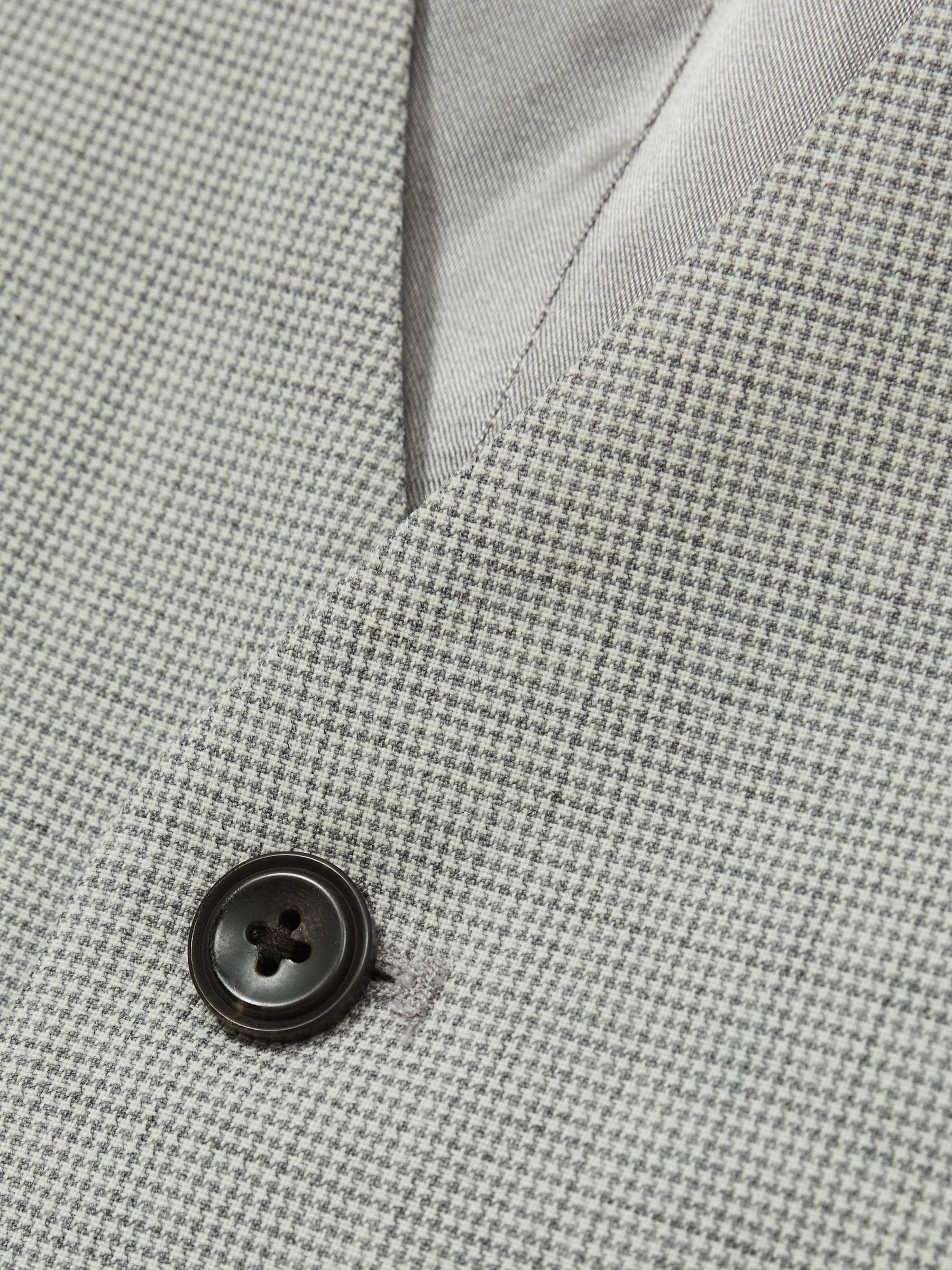 Puppytooth-Check Suit Waistcoat Wool-Blend in Grey Product Image