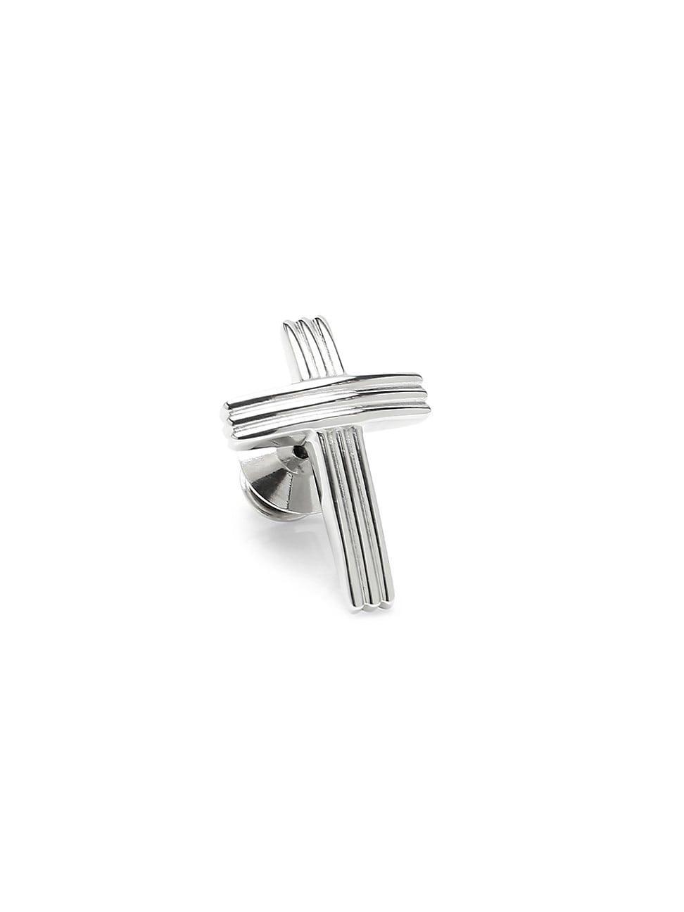 Mens Stainless Steel Cross Lapel Pin Product Image