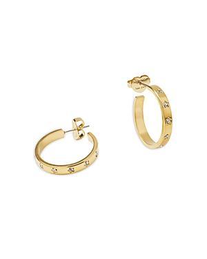 Womens Star Goldtone & Cubic Zirconia Hoop Earrings Product Image