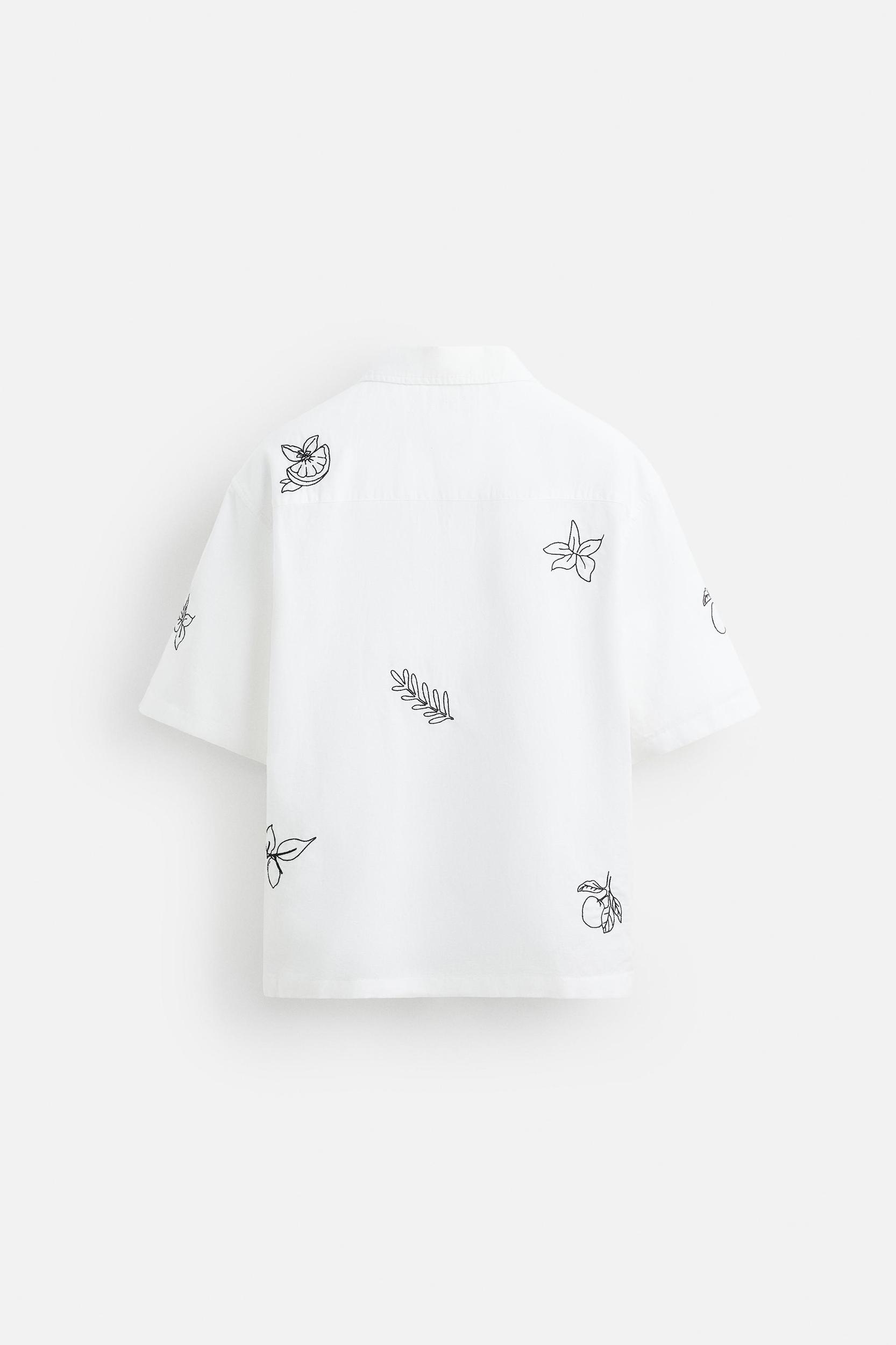 EMBROIDERED COTTON LINEN SHIRT Product Image