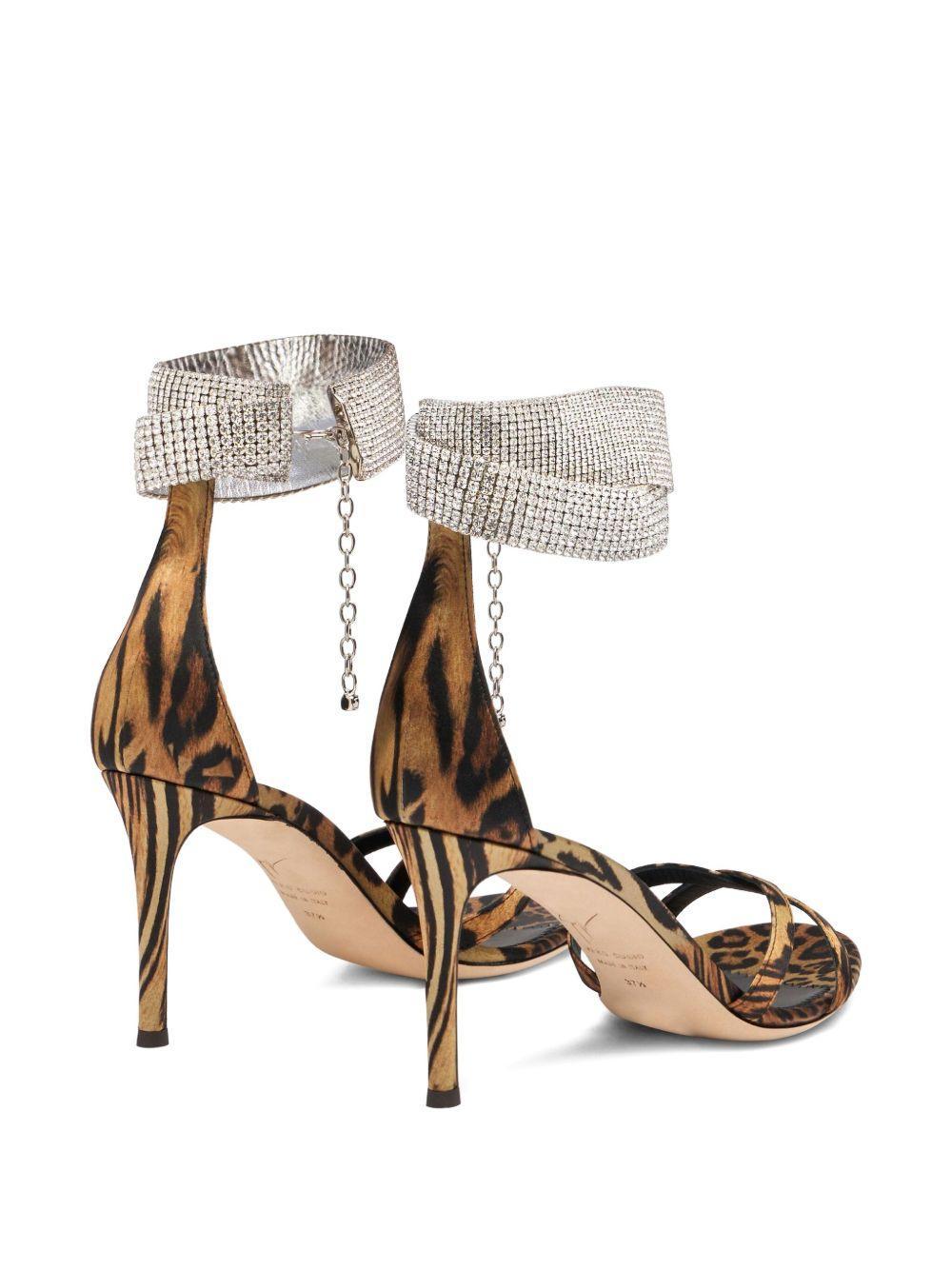85mm Janell crystal-embellished leopard-print sandals Product Image