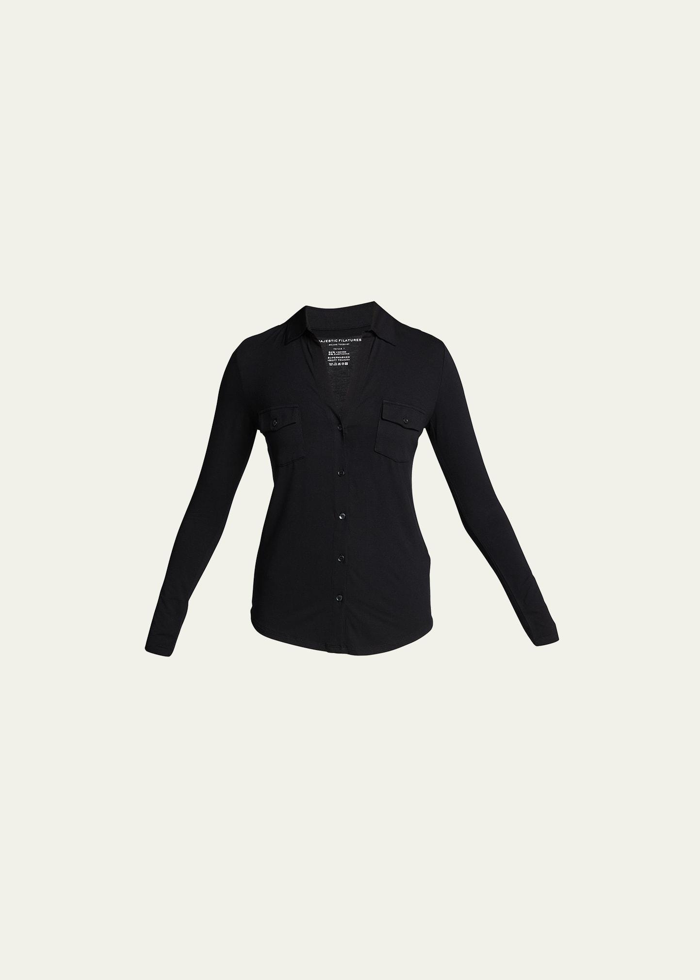 Soft Touch Button-Down Shirt with Pockets Product Image