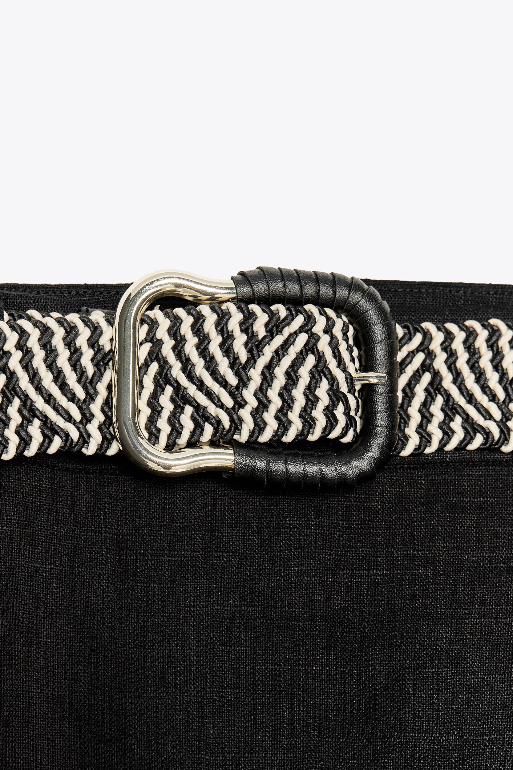 LINEN MIDI SKIRT WITH BELT Product Image