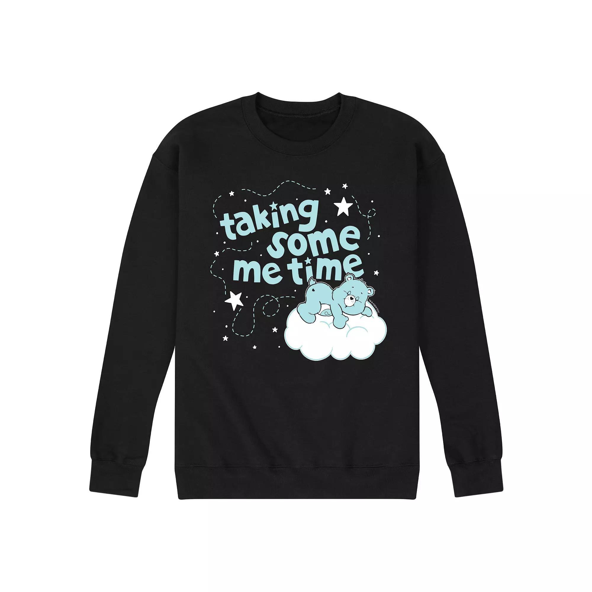 Men's Care Bears Taking Some Me Time Fleece Sweatshirt, Size: Large, Blue Product Image