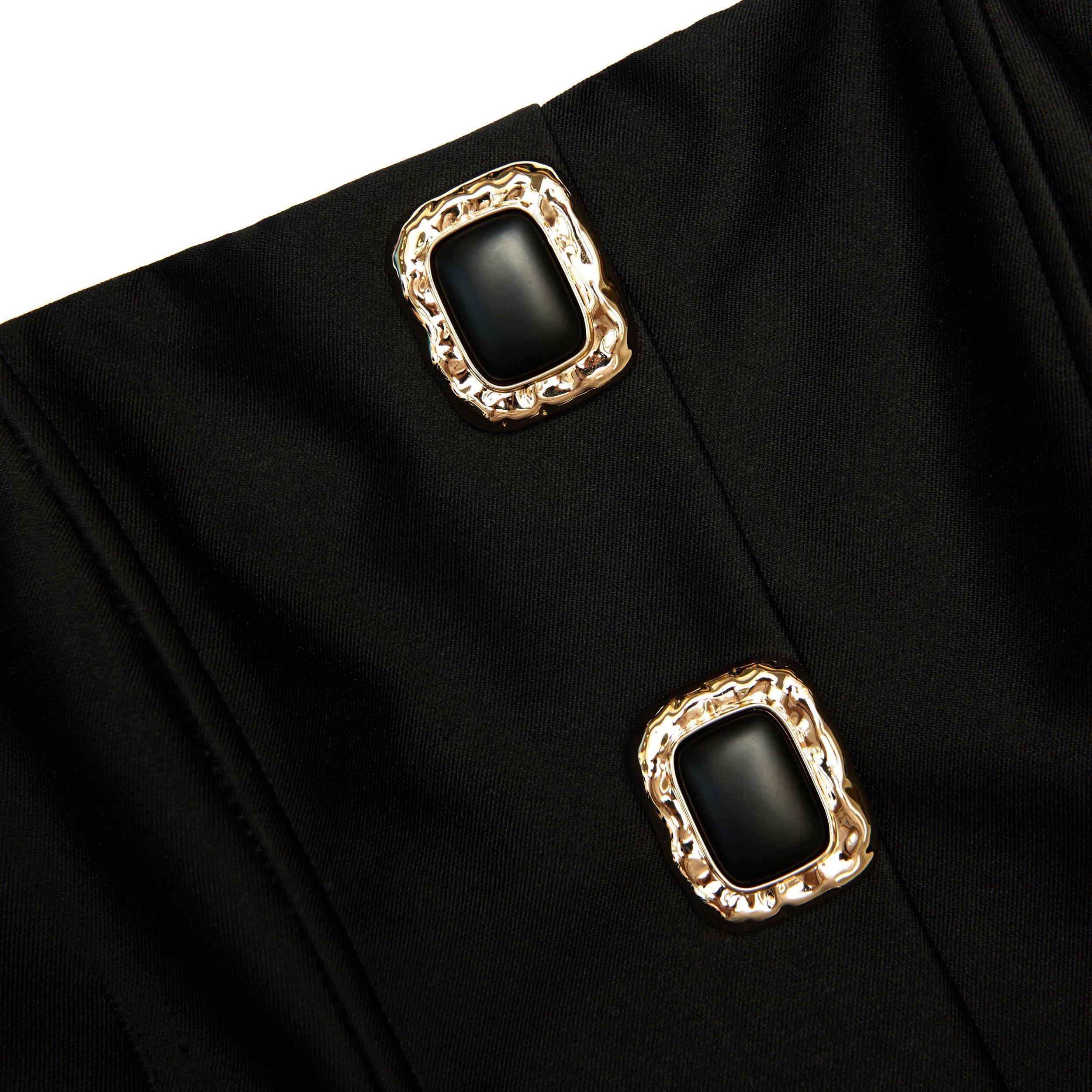 Black Taffeta Bandeau Jumpsuit Product Image