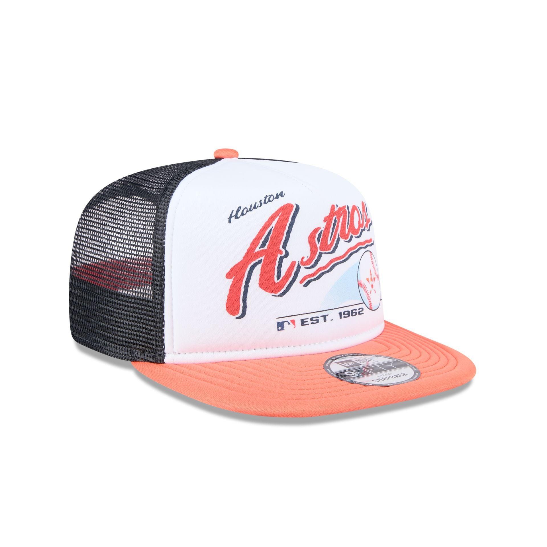 Houston Astros Retro Script 9FIFTY A-Frame Trucker Hat Male Product Image