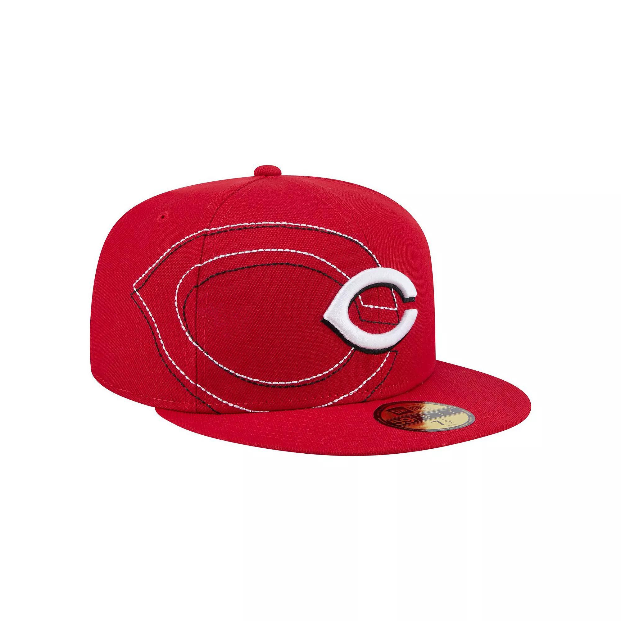 Men's New Era Red Cincinnati Reds Yarn Stitch 59FIFTY Fitted Hat, Size: 8, Red Red Product Image
