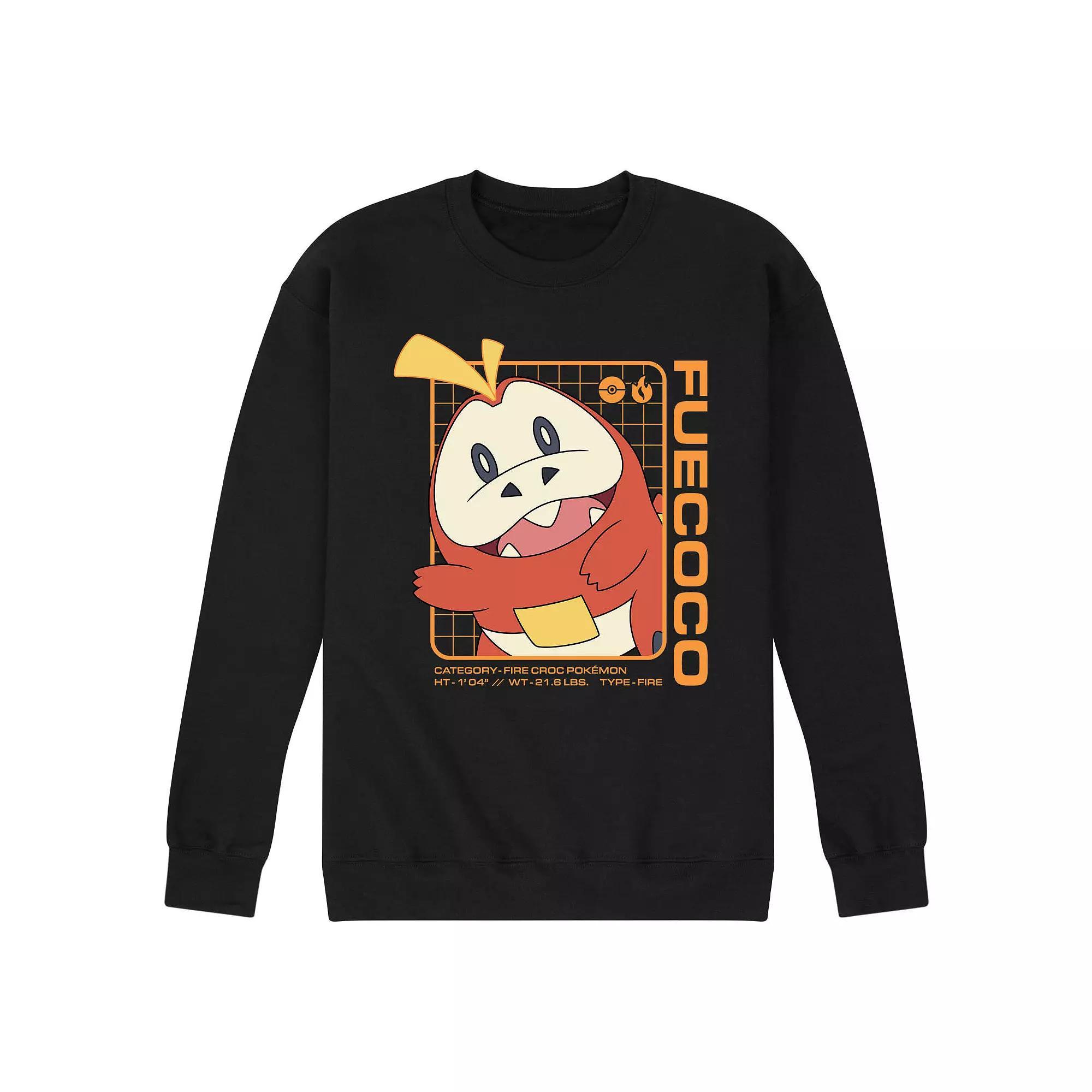Men's Pokemon Fuecoco Stats Fleece Sweatshirt,  Product Image