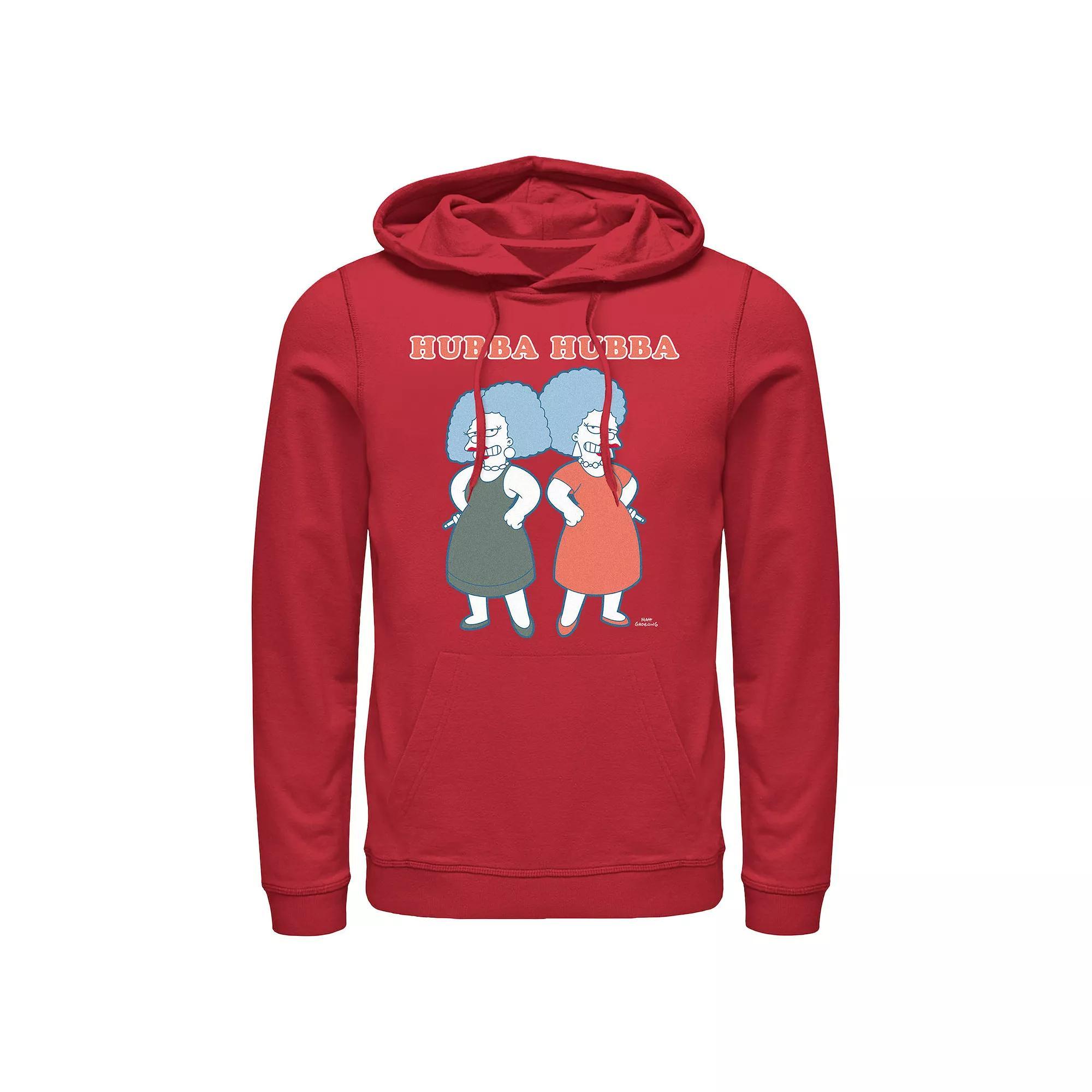 Men's The Simpsons Patty And Selma Hubba Hubba Graphic Hoodie, Size: XL, Red Product Image