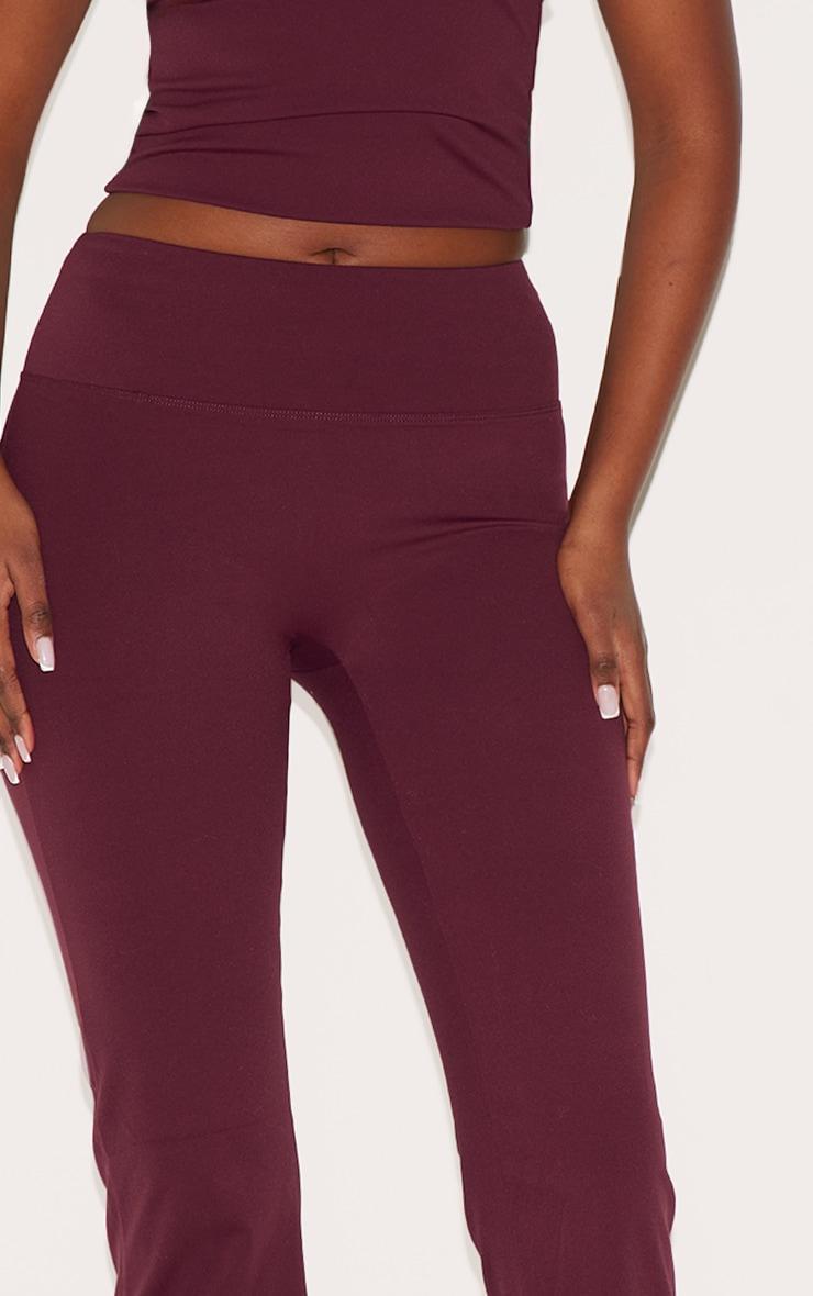 Burgundy Sculpt Wrap Waist Gym Leggings Product Image