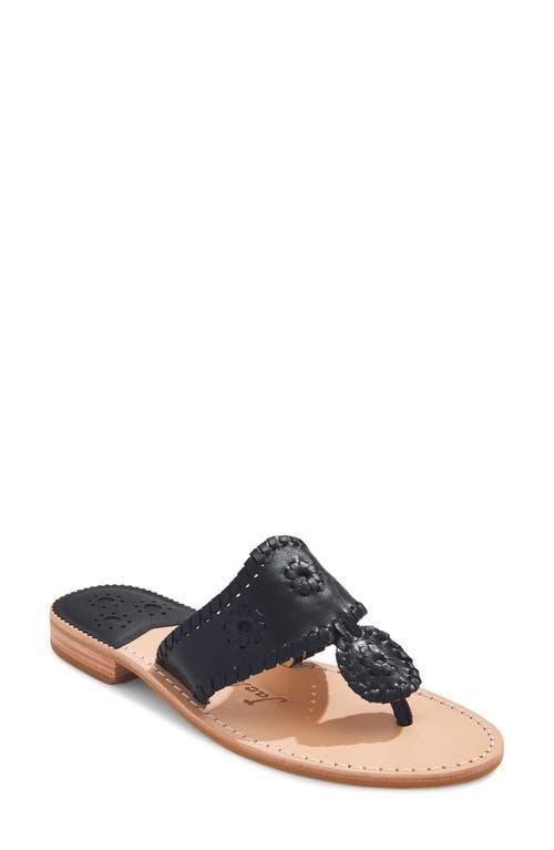 Jack Rogers Jacks Leather Flat Thong Sandals Product Image