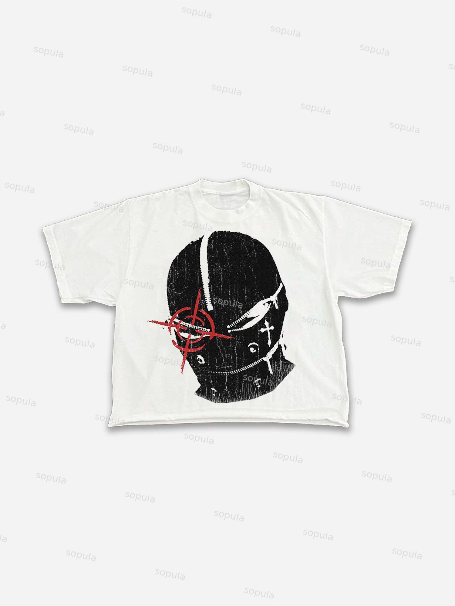 Headgear Print Cropped T-shirt Product Image