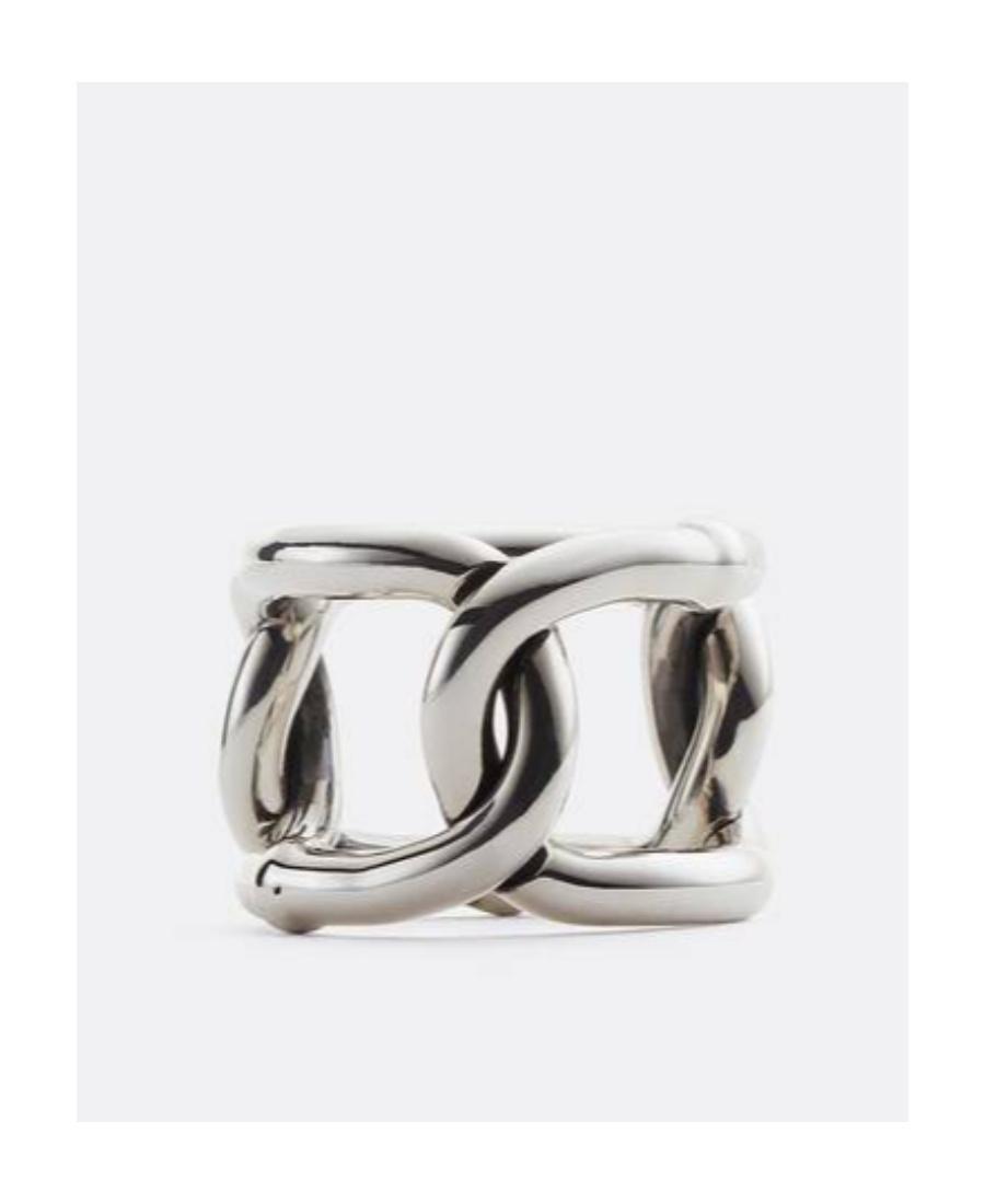 BOTTEGA VENETA Logo Chain Ring In Gray Product Image