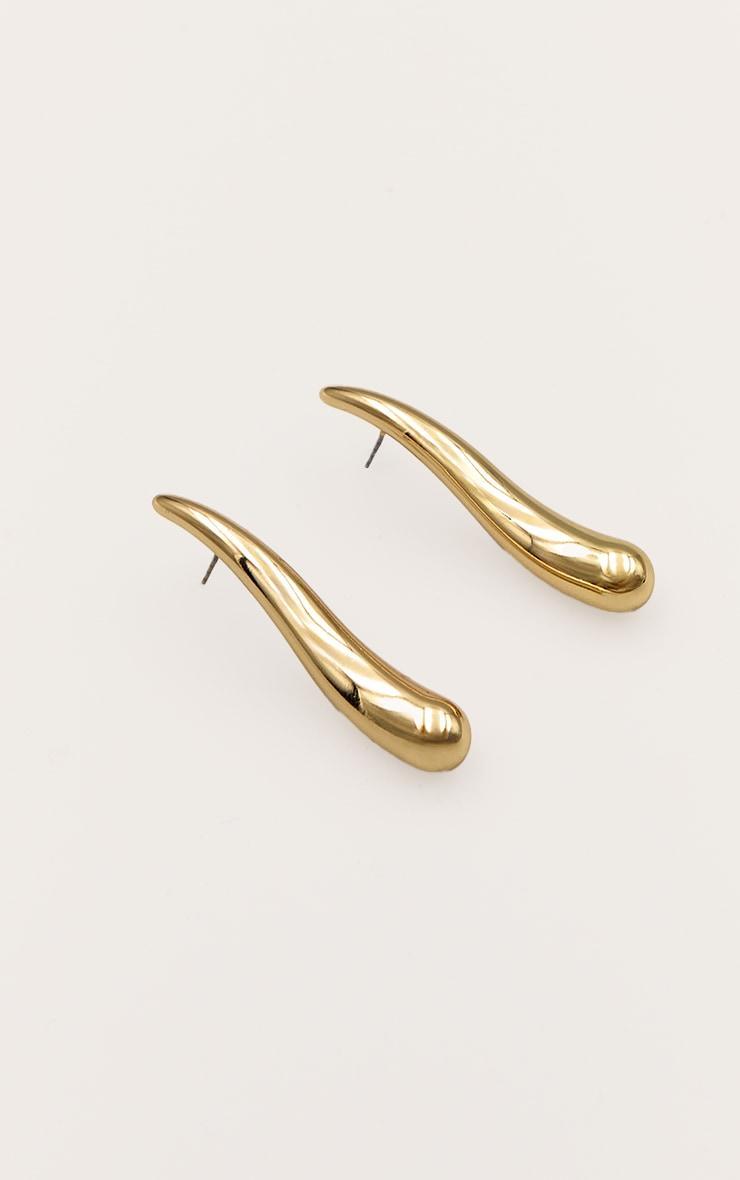 Gold Long Drop Statement Earrings Product Image