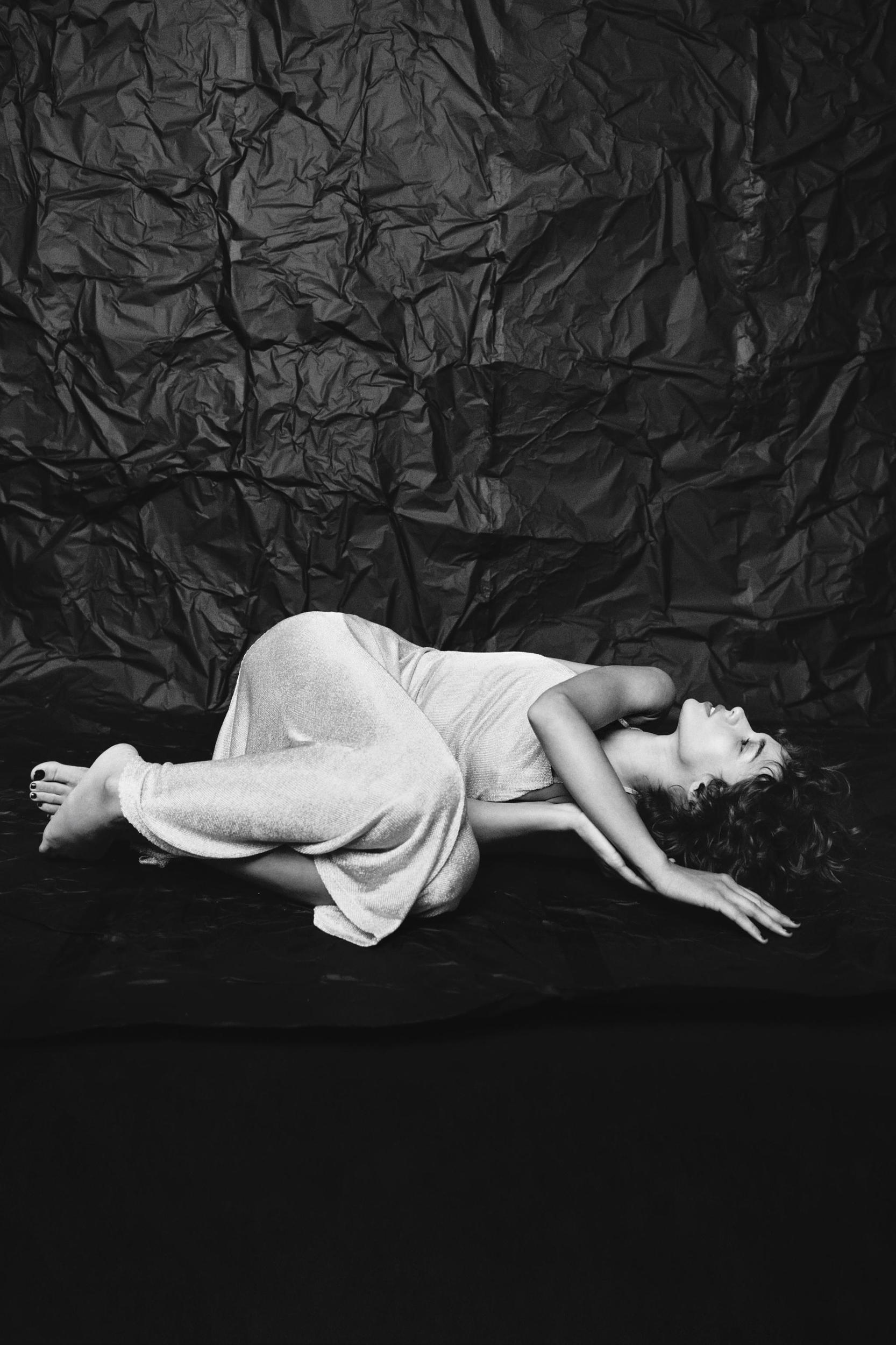 METALLIC THREAD MIDI DRESS Product Image