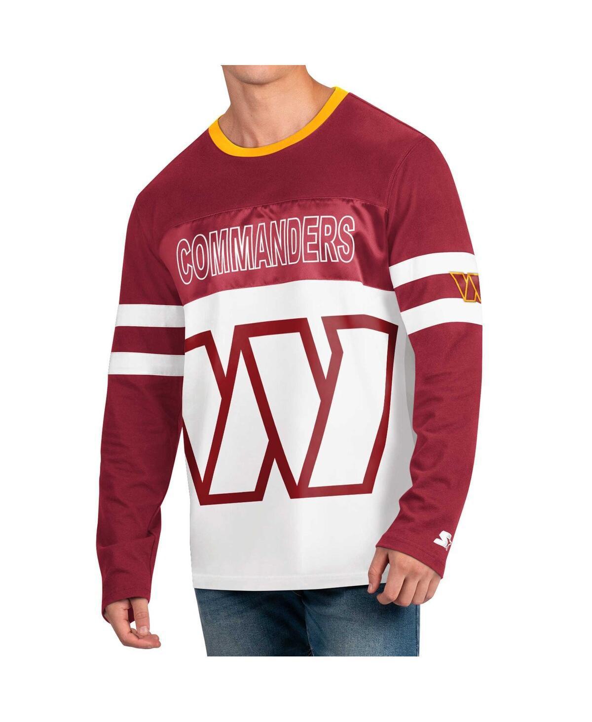 Mens Starter Burgundy/White Washington Commanders Halftime Long Sleeve T-Shirt Product Image