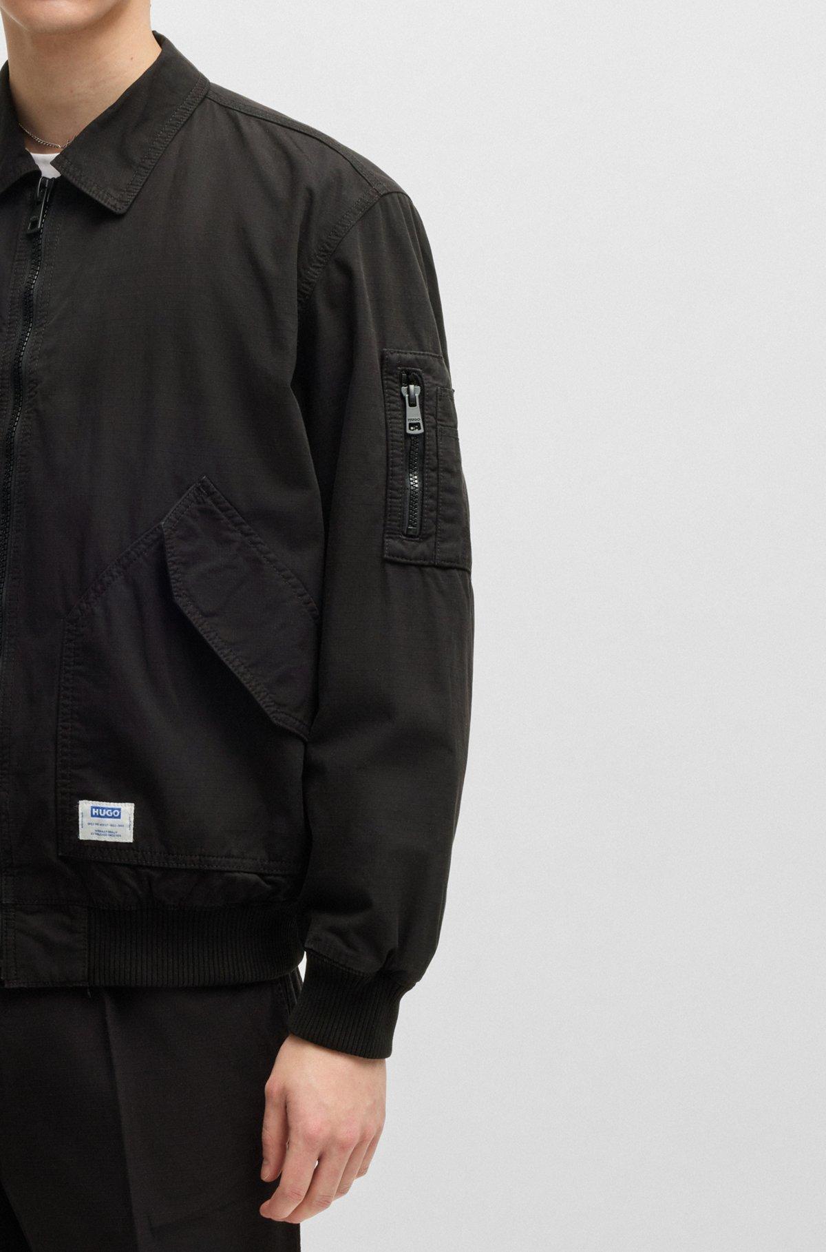 Cotton-ripstop flight jacket with logo label Product Image