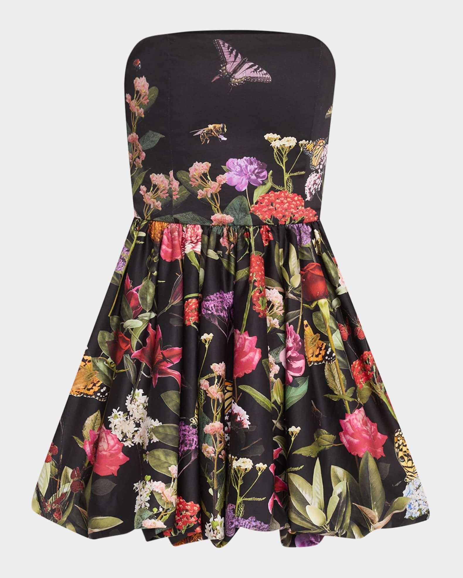 Asha Strapless Structured Bubble-Hem Mini Dress Product Image