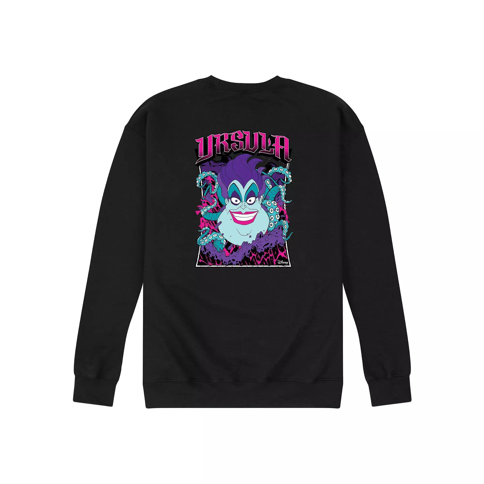 Disney Villains The Little Mermaid Ursula Men's Neon Poster Fleece Sweatshirt, Size: Medium, Black Product Image