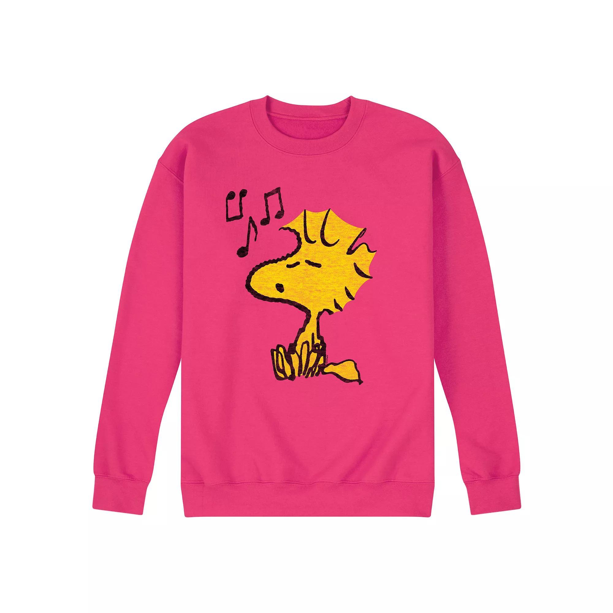 Men's Peanuts Woodstock Singing Long Sleeve, Size: Large, Pink Product Image