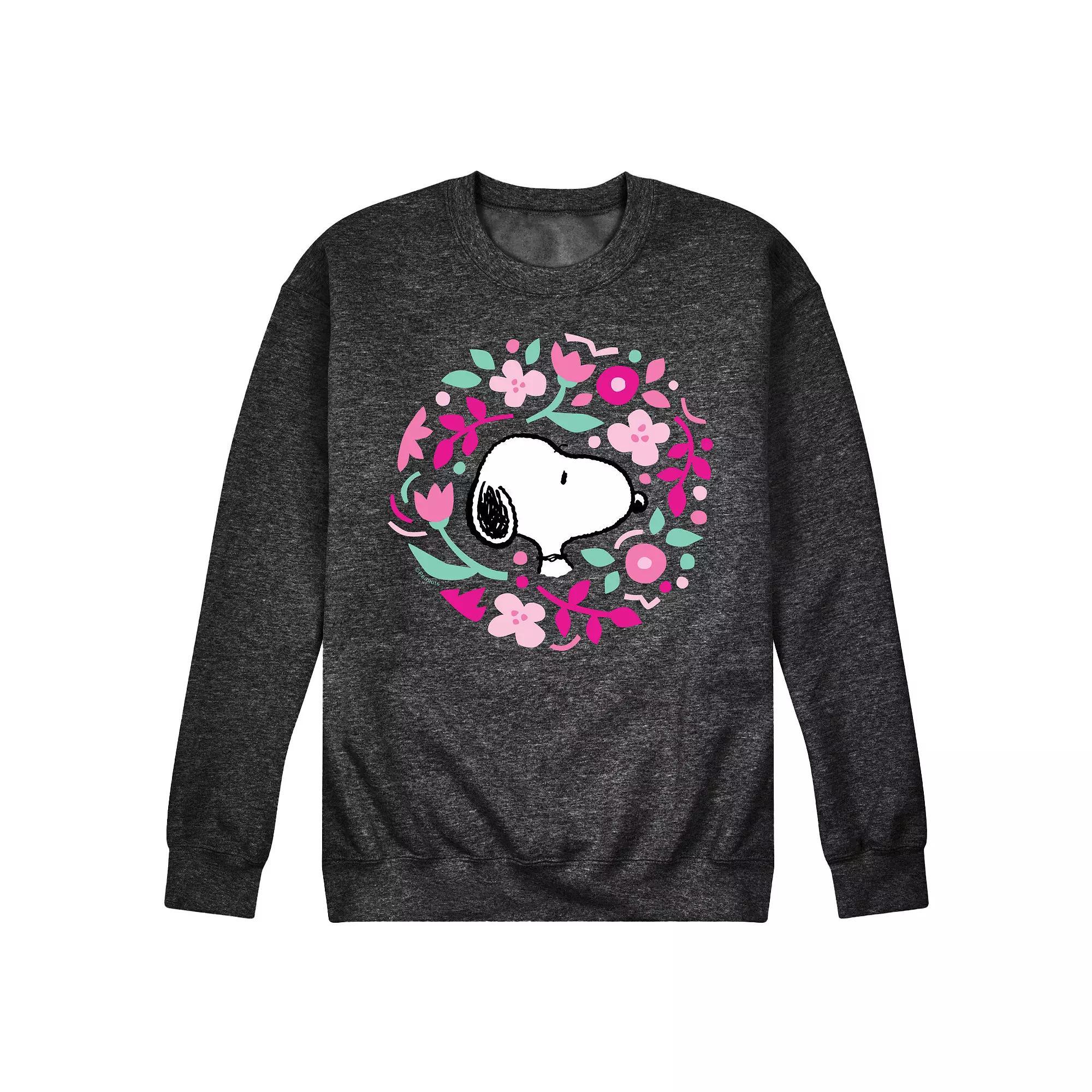Men's Peanuts Floral Circle Sweatshirt,  Product Image